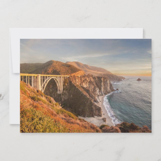 Tarjeta De Agradecimiento Línea costera | Puente Bixby, Gran Sur California (Anverso)