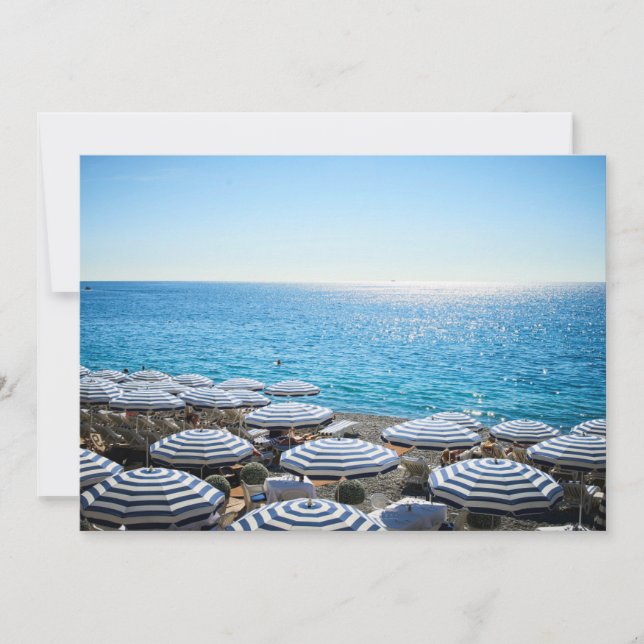 Tarjeta De Agradecimiento Línea costera | Riviera francesa, Niza Francia (Anverso)