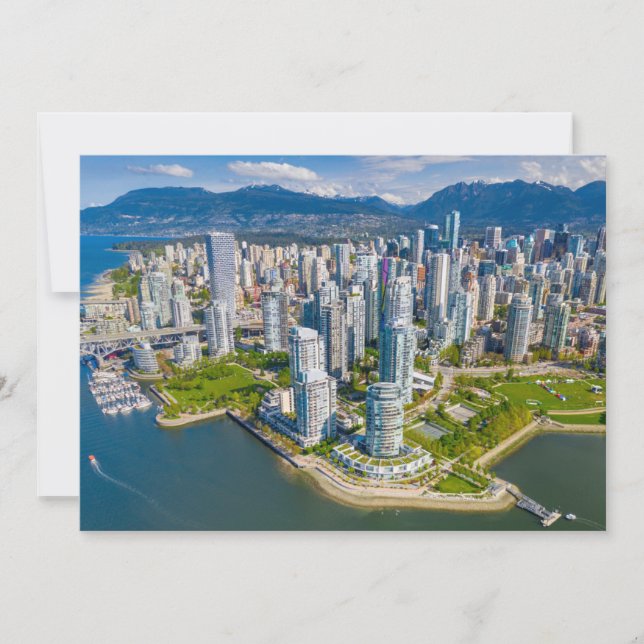 Tarjeta De Agradecimiento Línea costera | Vancouver, Columbia Británica, Can (Anverso)