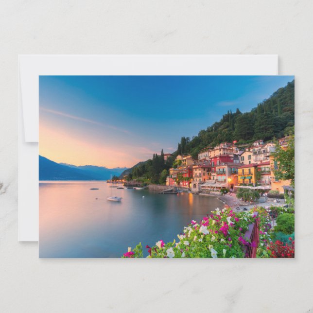 Tarjeta De Agradecimiento Línea costera | Varenna, Lombardía, Italia (Anverso)