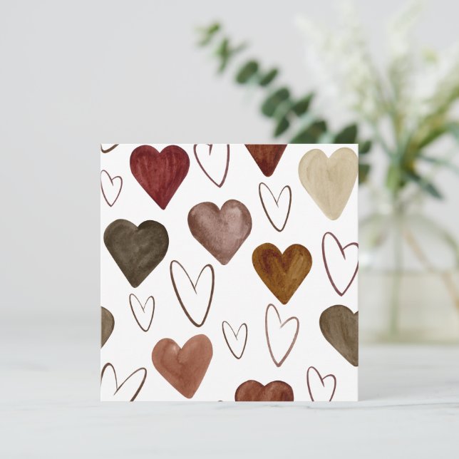 Tarjeta De Agradecimiento Línea de dibujo de la mano de acuarela Esquema del (Anverso de pie)