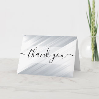 Tarjeta De Agradecimiento Líneas diagonales blancas plateadas personalizadas