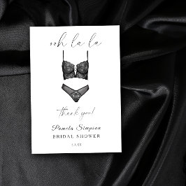Tarjeta De Agradecimiento Lingerie Bridal Shower Bachelorette Gracias