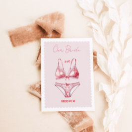 Tarjeta De Agradecimiento Lingerie Bridal Shower Bachelorette Size Card