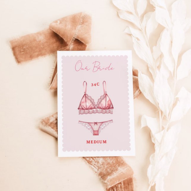 Tarjeta De Agradecimiento Lingerie Bridal Shower Bachelorette Size Card (Subido por el creador)