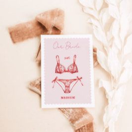 Tarjeta De Agradecimiento Lingerie Bridal Shower Bachelorette Size Card