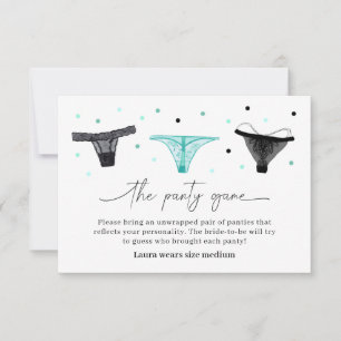 Tarjeta De Agradecimiento Lingerie Bridal Shower Panty Game Card