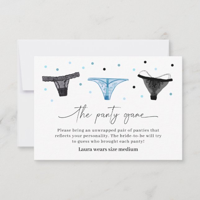 Tarjeta De Agradecimiento Lingerie Bridal Shower Panty Game Card (Anverso)