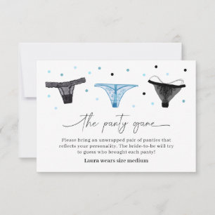 Tarjeta De Agradecimiento Lingerie Bridal Shower Panty Game Card
