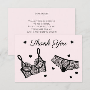 Tarjeta De Agradecimiento Lingerie Fiesta Bridal Shower Foto Gracias