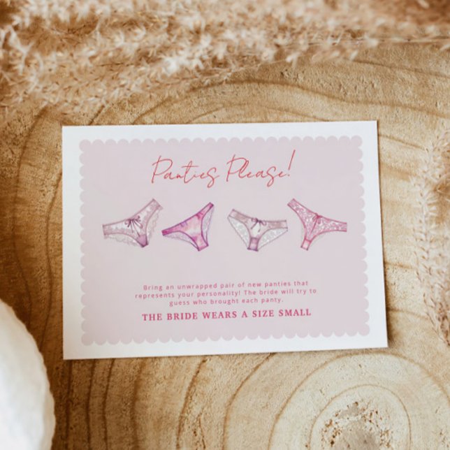 Tarjeta De Agradecimiento Lingerie Shower Bachelorette Panty Game Card (Subido por el creador)
