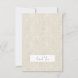 Tarjeta De Agradecimiento Lino natural sin tiempo para todos los fines Clási