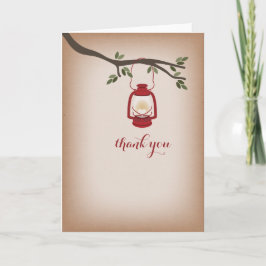 Tarjeta De Agradecimiento Linterna de Camping Roja Inspirada en Cartulina Gr