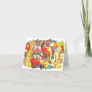 Tarjeta De Agradecimiento Linterna vietnamita doblada Notecard