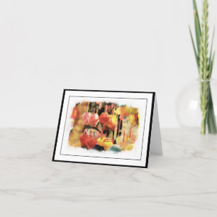 Tarjeta De Agradecimiento Linterna vietnamita doblada Notecard