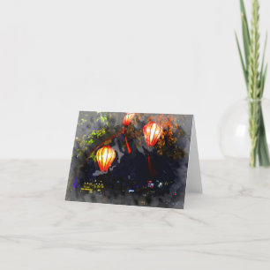 Tarjeta De Agradecimiento Linterna vietnamita doblada Notecard