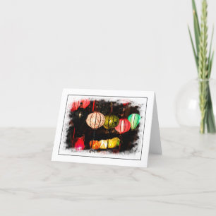 Tarjeta De Agradecimiento Linterna vietnamita doblada Notecard