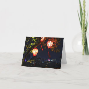 Tarjeta De Agradecimiento Linterna vietnamita doblada Notecard