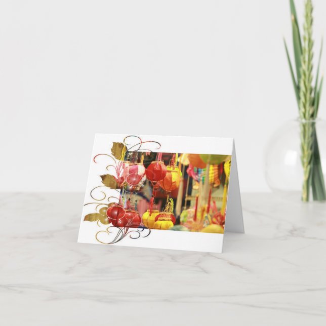 Tarjeta De Agradecimiento Linterna vietnamita Notecard (Anverso)