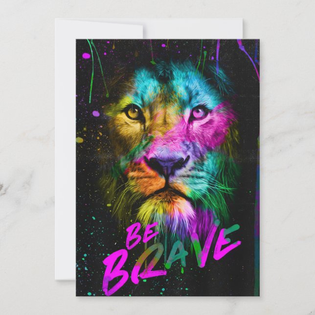 Tarjeta De Agradecimiento Lion Be Brave (Anverso)