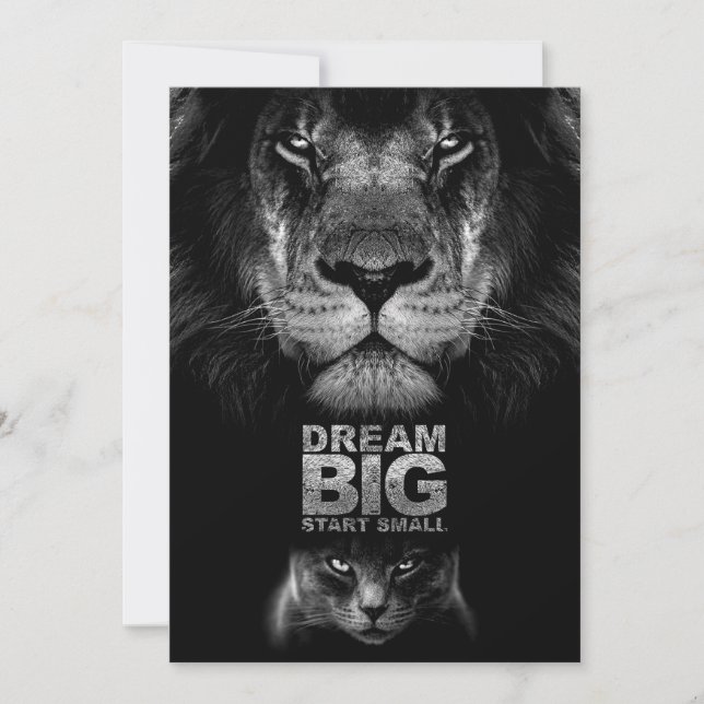 Tarjeta De Agradecimiento Lion Dream BIG Start Small (Anverso)