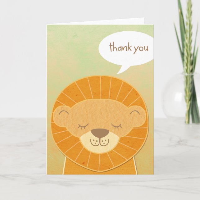 Tarjeta De Agradecimiento Lion Head Gracias Card (Anverso)
