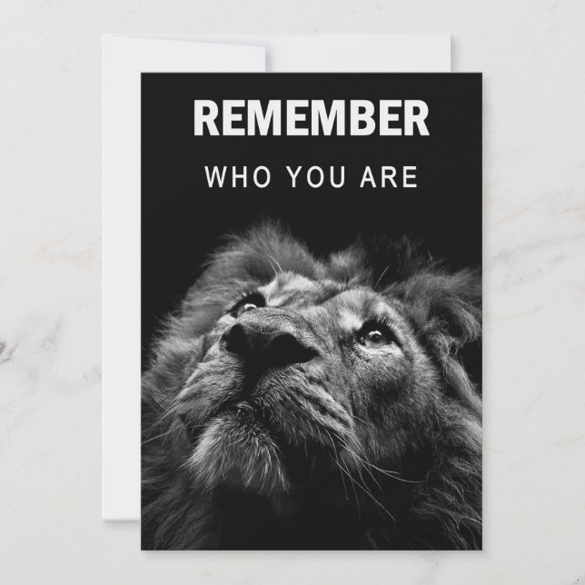 Tarjeta De Agradecimiento Lion Remember Who You Are (Anverso)