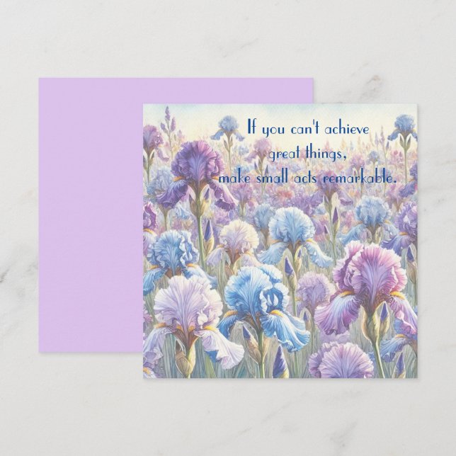 Tarjeta De Agradecimiento Lirio barbudo y cita	 (Anverso / Reverso)