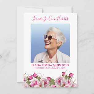 Tarjeta De Agradecimiento Lirio Rosa Floral Foto Funeral