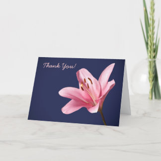 Tarjeta De Agradecimiento ¡Lirio rosado, gracias!