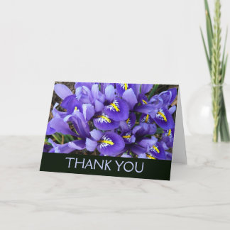 Tarjeta De Agradecimiento Lirios Azules Miniatura Floral de Primavera