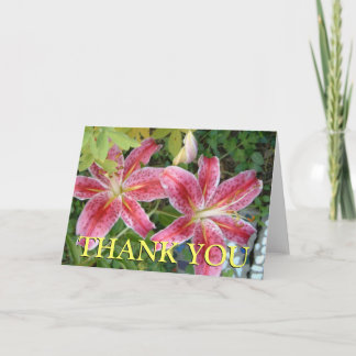 Tarjeta De Agradecimiento Lirios Stargazer Jardín Floral