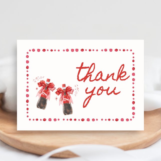 Tarjeta De Agradecimiento Listo para estallar Baby Shower (She's Ready to Pop Cola Baby Shower Thank You Card)