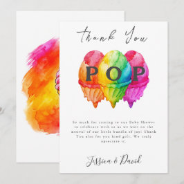 Tarjeta De Agradecimiento Listo para mostrar Baby Shower rosa gradiente de c