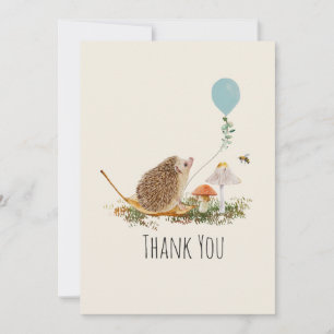 Tarjeta De Agradecimiento Listo para Pop Mushrooms Hedgehog Baby Shower
