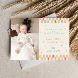 Tarjeta De Agradecimiento Listo para una Fiesta Colorida de Cumpleaños con F