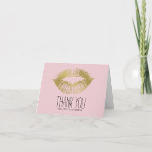 Tarjeta De Agradecimiento Litros de besos de oro Gracias