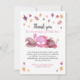 Tarjeta De Agradecimiento Little Boo Cute Halloween Baby Shower