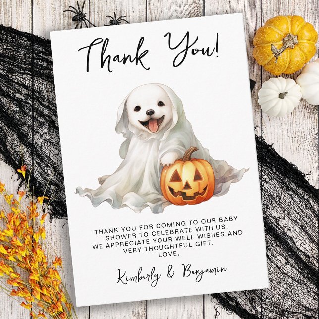 Tarjeta De Agradecimiento Little Boo Cute Halloween Simple Baby Shower (Subido por el creador)