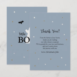 Tarjeta De Agradecimiento Little Boo Halloween Boy Baby Shower
