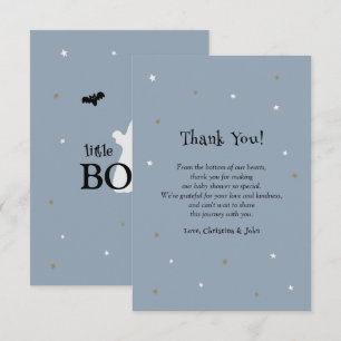 Tarjeta De Agradecimiento Little Boo Halloween Boy Baby Shower