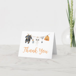 Tarjeta De Agradecimiento Little Boo Halloween Clothesline Baby Shower