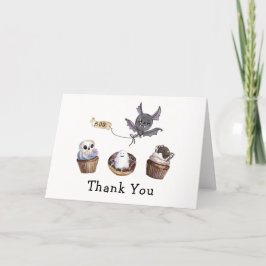 Tarjeta De Agradecimiento Little Boo Halloween cupcake Baby Shower