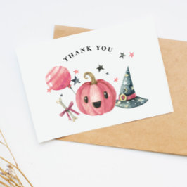 Tarjeta De Agradecimiento Little Boo Pumpkin Halloween Baby Shower Gracias