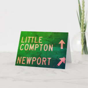 Tarjeta De Agradecimiento Little Compton, Newport, Rótulo de RI Vintage