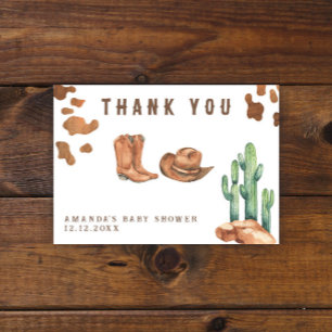 Tarjeta De Agradecimiento Little Cowboy Baby Shower Gracias