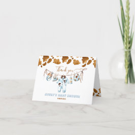 Tarjeta De Agradecimiento Little Cowboy Clothesline WildWest Boy Baby Shower