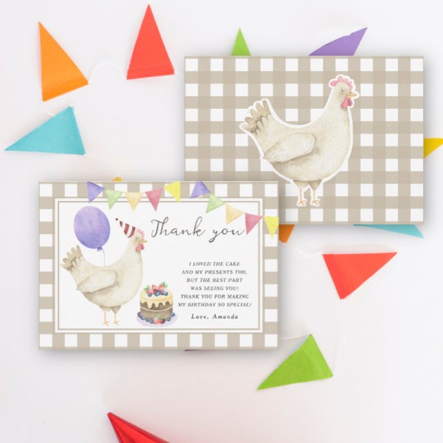 Tarjeta De Agradecimiento Little Cute Chick cumpleaños gracias (Subido por el creador)