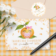 Little Cutie Babies Shower Thank You Card