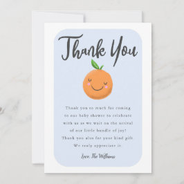 Tarjeta De Agradecimiento Little Cutie Blue Baby Shower